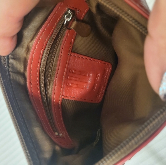 iLi Leather Tassel Red with Brown Trim Small Crossbody, classic - Picture 7 of 10